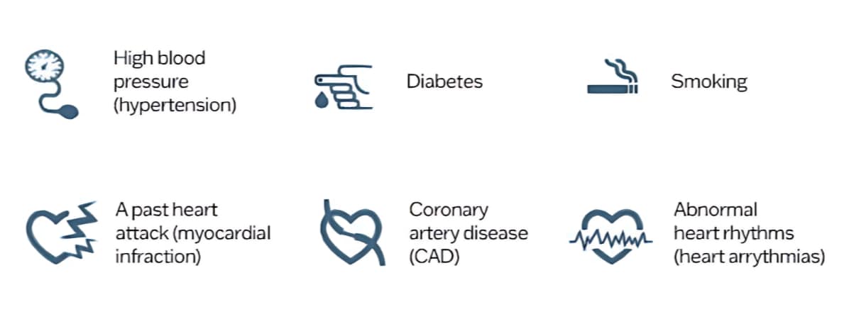 Risk factors associated with heart failure