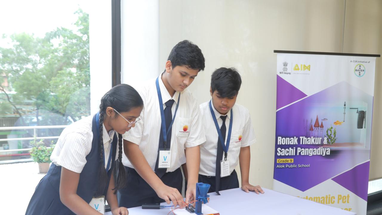 Student making their science project